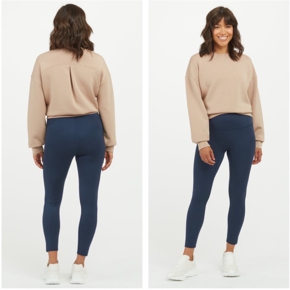 Assets by Spanx Denim Wash Seamless Leggings in Dark Navy Blue Women’s Size 1XL - Picture 10 of 10